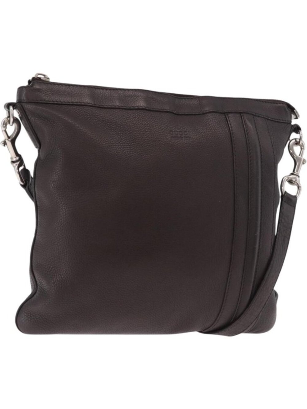 GUCCI Shoulder Bag Leather Brown Silver 233329